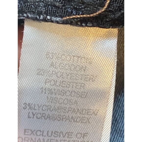 Democracy Ab Technology Crop Jeans Blue Dark Wash Raw Hem Stretch Women Sz 6 - Picture 8 of 12